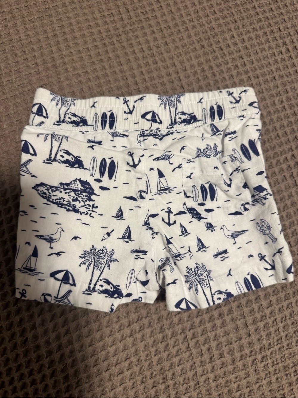 Janie and Jack White Shorts with Navy Nautical Print